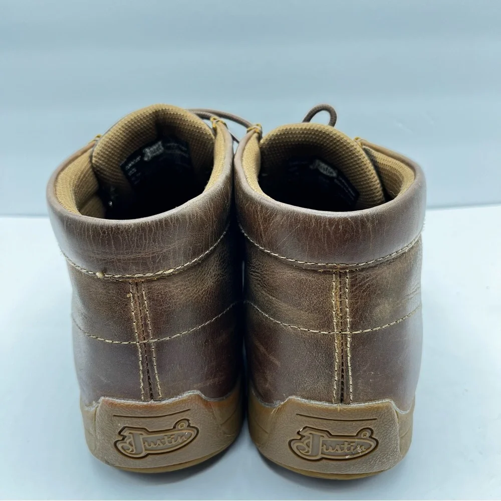 Justin Size 10.5 M Men's Cowhide Leather Casual Shoe Ostrich Vamp Mocs